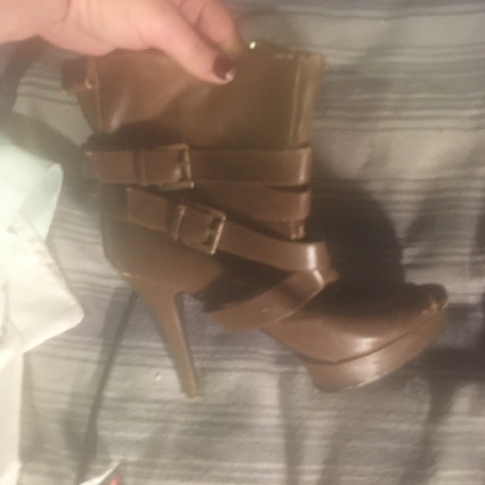 Brown heeled boots